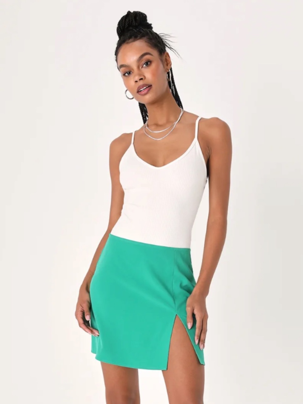 Lulus Teal Green Women's A-Line Skirt